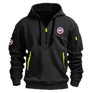 Canada Goose Outdoor Clothing Brand Exclusive Logo Fashion Hoodie Half Zipper BLBR291124A1CG