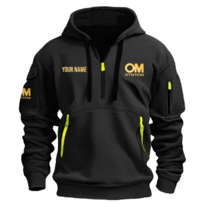 OM SYSTEM Photography Custom Name Exclusive Logo Fashion Hoodie Half Zipper BLPT141124A1OMHHZ