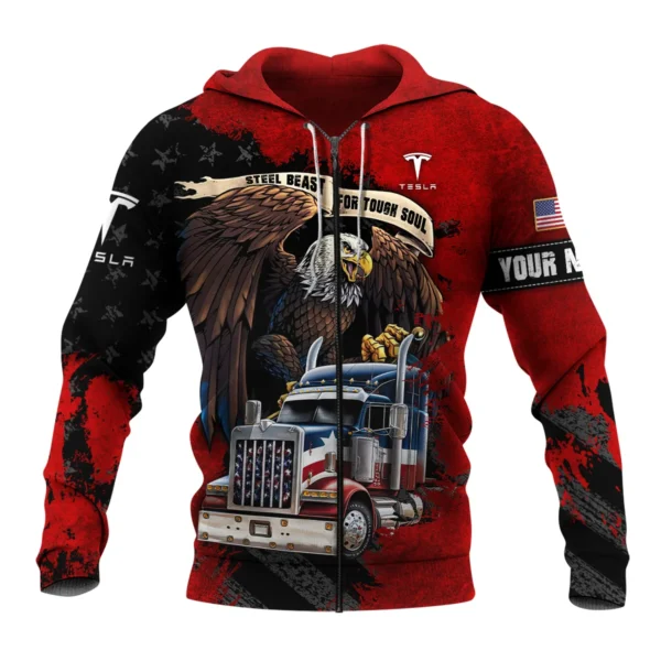 Tesla Semi Gift For Truckers Exclusive Logo Zipper Hoodie BLT11225A1TESZHD