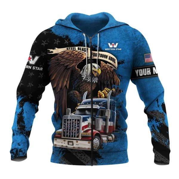 Western Star Gift For Truckers Exclusive Logo Zipper Hoodie BLT11225A3WSZHD