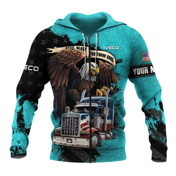 Iveco Gift For Truckers Exclusive Logo Zipper Hoodie BLT11225A8IVCZHD