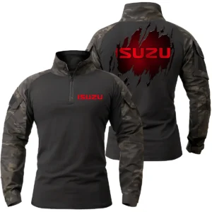 Isuzu Trucks Gift For Truckers Exclusive Logo Patchable Military Combat Shirt Long Sleeve BLT2225ISZ