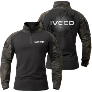 Iveco Gift For Truckers Exclusive Logo Patchable Military Combat Shirt Long Sleeve BLT2225IVC