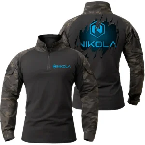 Nikola Gift For Truckers Exclusive Logo Patchable Military Combat Shirt Long Sleeve BLT2225NKL