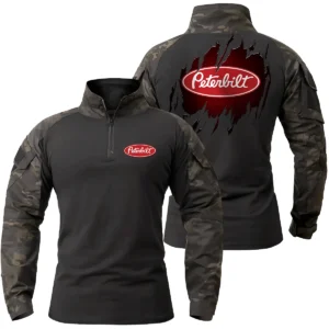 Peterbilt Gift For Truckers Exclusive Logo Patchable Military Combat Shirt Long Sleeve BLT2225PTB