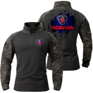 Scania Gift For Truckers Exclusive Logo Patchable Military Combat Shirt Long Sleeve BLT2225SCA