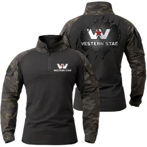 Western Star Gift For Truckers Exclusive Logo Patchable Military Combat Shirt Long Sleeve BLT2225WS