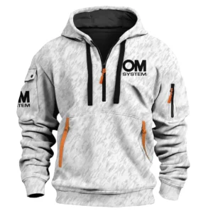 OM SYSTEM Photography Videography Exclusive Logo Fashion Hoodie Half Zipper BLPT10225OM
