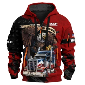 DAF Trucks Gift For Truckers Exclusive Logo Hoodie Half Zip BLT11225A1DAF3HZ