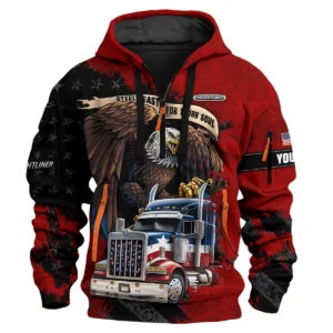 Freightliner Gift For Truckers Exclusive Logo Hoodie Half Zip BLT11225A1FRE3HZ