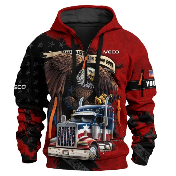 Iveco Gift For Truckers Exclusive Logo Hoodie Half Zip BLT11225A1IVC3HZ