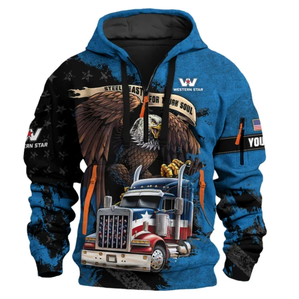 Western Star Gift For Truckers Exclusive Logo Hoodie Half Zip BLT11225A3WS3HZ