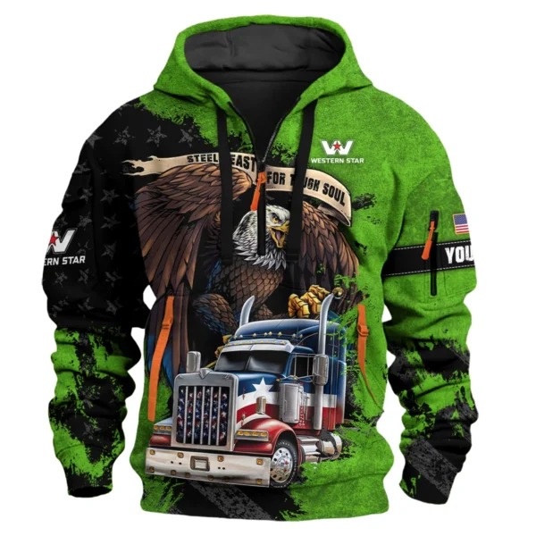 Western Star Gift For Truckers Exclusive Logo Hoodie Half Zip BLT11225A4WS3HZ
