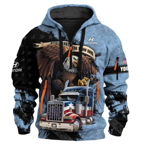 Hyundai Trucks Gift For Truckers Exclusive Logo Hoodie Half Zip BLT11225A5HD3HZ