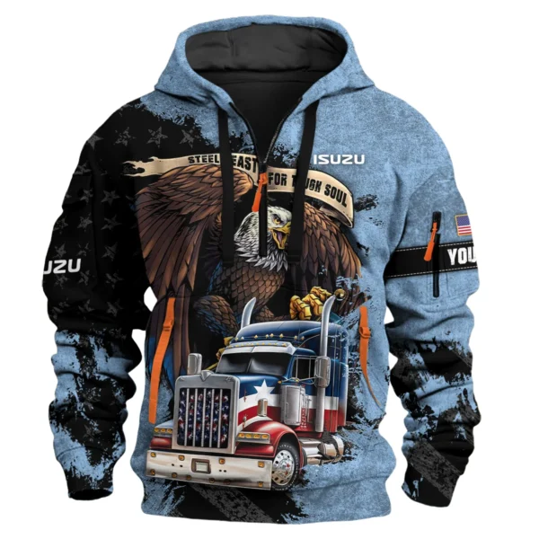 Isuzu Trucks Gift For Truckers Exclusive Logo Hoodie Half Zip BLT11225A5ISZ3HZ