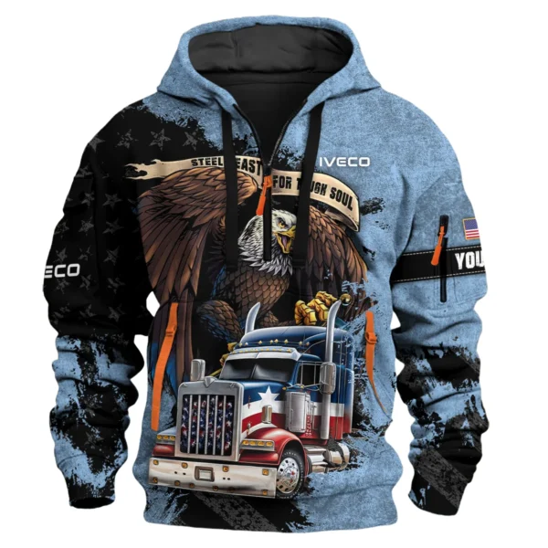 Iveco Gift For Truckers Exclusive Logo Hoodie Half Zip BLT11225A5IVC3HZ