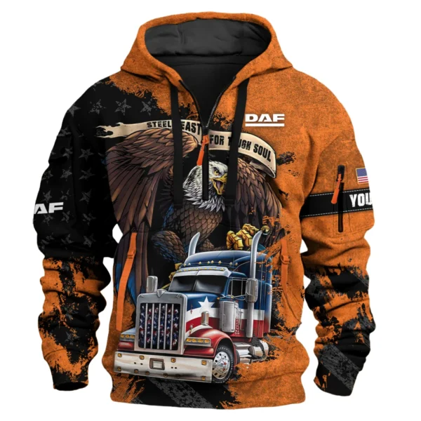DAF Trucks Gift For Truckers Exclusive Logo Hoodie Half Zip BLT11225A6DAF3HZ