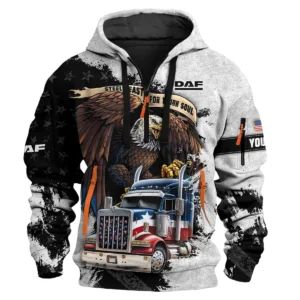 DAF Trucks Gift For Truckers Exclusive Logo Hoodie Half Zip BLT11225A7DAF3HZ