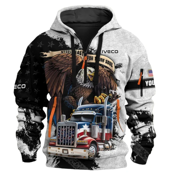 Iveco Gift For Truckers Exclusive Logo Hoodie Half Zip BLT11225A7IVC3HZ