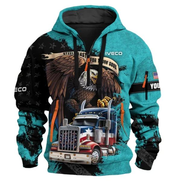 Iveco Gift For Truckers Exclusive Logo Hoodie Half Zip BLT11225A8IVC3HZ