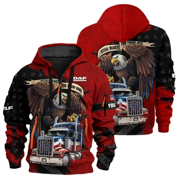 DAF Trucks Gift For Truckers Exclusive Logo Hoodie Half Zip BLT11225A1DAF3HZ