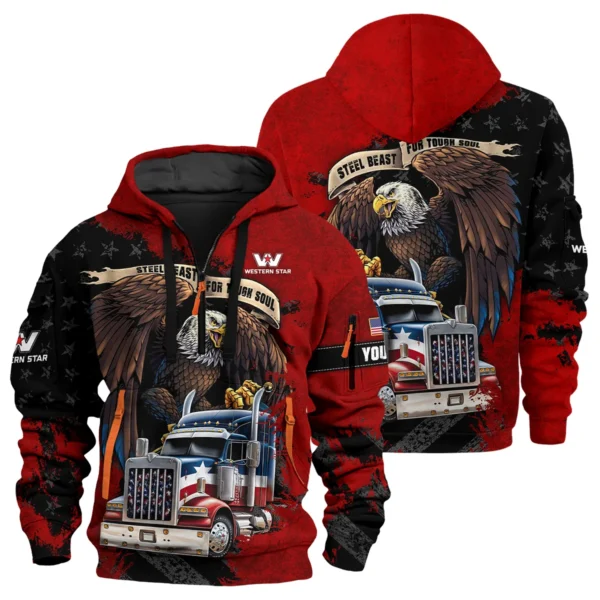 Western Star Gift For Truckers Exclusive Logo Hoodie Half Zip BLT11225A1WS3HZ