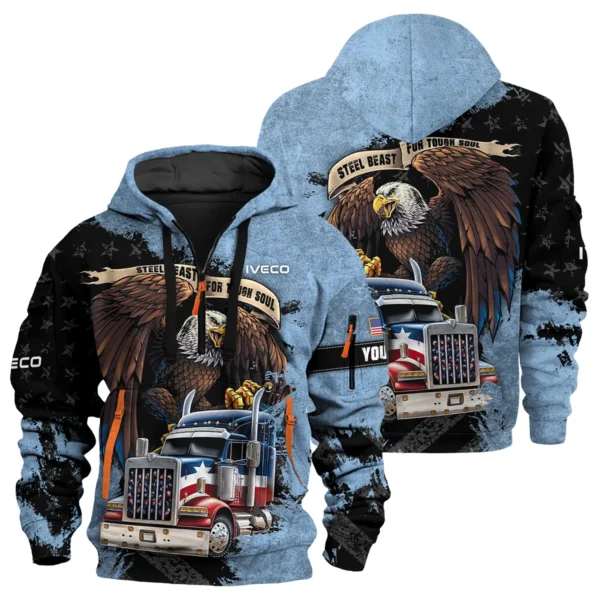 Iveco Gift For Truckers Exclusive Logo Hoodie Half Zip BLT11225A5IVC3HZ