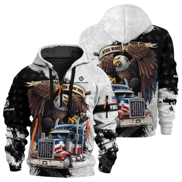 Ashok Leyland Gift For Truckers Exclusive Logo Hoodie Half Zip BLT11225A7AL3HZ