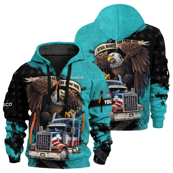 Iveco Gift For Truckers Exclusive Logo Hoodie Half Zip BLT11225A8IVC3HZ