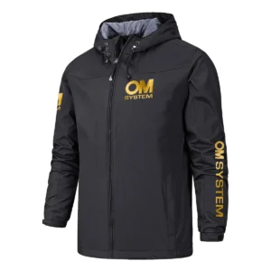 OM SYSTEM Photography Videography Exclusive Logo Waterproof Windbreaker Jacket BLPT61124A2OMSWWJ