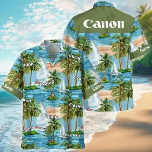 Customize Nikon-Canon-Your Logo Brand Palm Sailboat Turquoise Waves Hawaiian Clothing All Over Prints Summer Gift For Photographers BL1125A35
