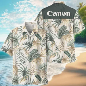 Customize Nikon-Canon-Your Logo Brand Tropical Beige Green Palm Hawaiian Clothing All Over Prints Summer Gift For Photographers BL1125A39