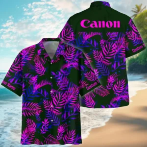 Customize Nikon-Canon-Your Logo Brand Neon Violet Palm Trees Hawaiian Clothing All Over Prints Summer Gift For Photographers BL1125A54