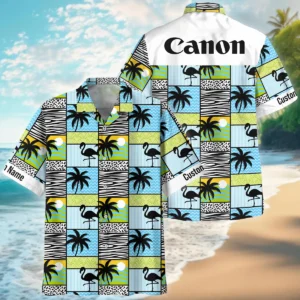 Customize Nikon-Canon-Your Logo Brand Flamingos And Palms Hawaiian Clothing All Over Prints Summer Gift For Photographers BL1125A9