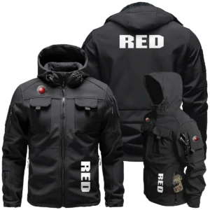 Red Digital Cinema Photography Videography Exclusive Logo Outdoor Tactical Beetle Hooded Jacket With Pockets - BLPT131124A1RDCBHJ