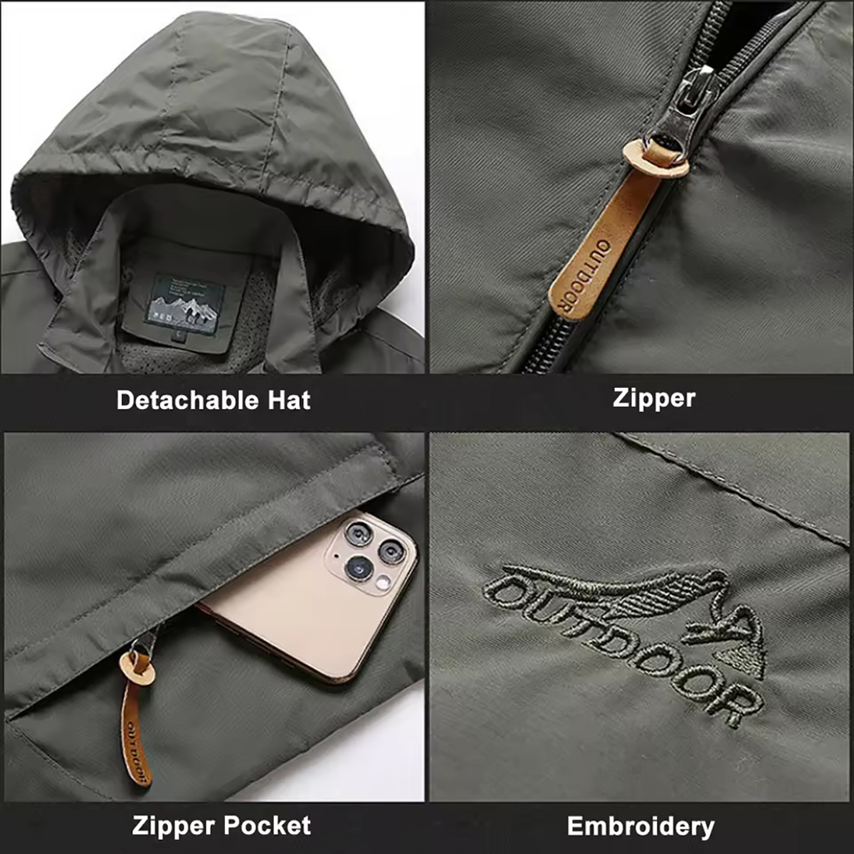 JVC Photography Videography Exclusive Logo Waterproof Outdoor Jacket BLPT141024A1JVCWOJ