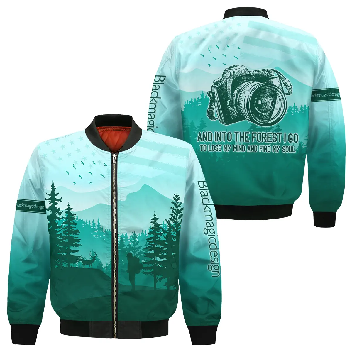 And Into The Forest I Go To Lose My Mind And Find My Soul Blackmagic Design Photography Videography Apparel All Over Prints BL281024A1BMD - Bomber