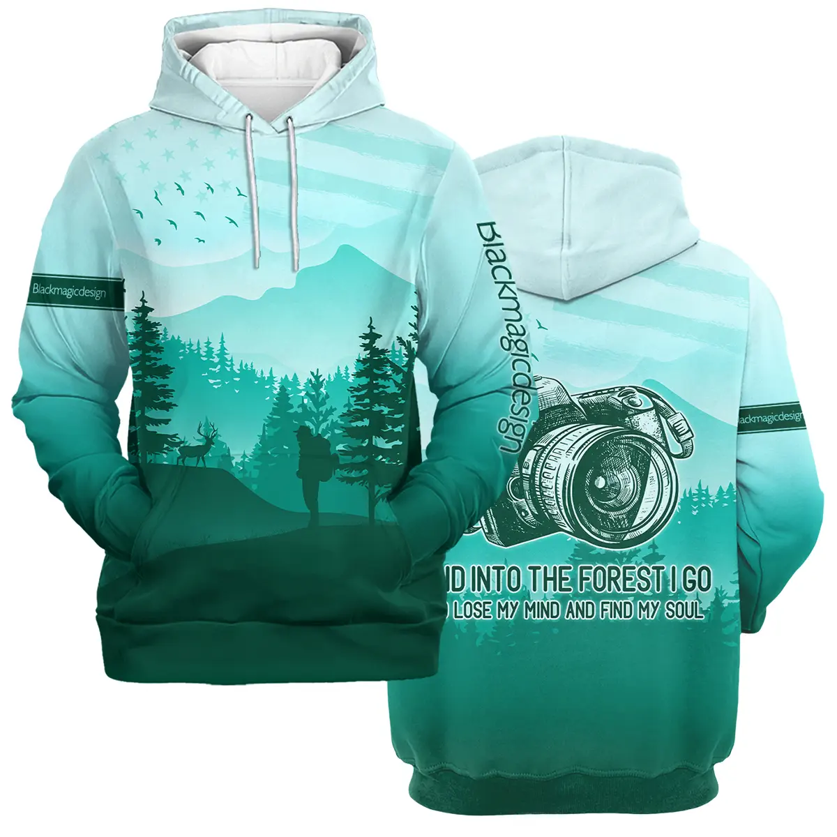 And Into The Forest I Go To Lose My Mind And Find My Soul Blackmagic Design Photography Videography Apparel All Over Prints BL281024A1BMD - Hoodie