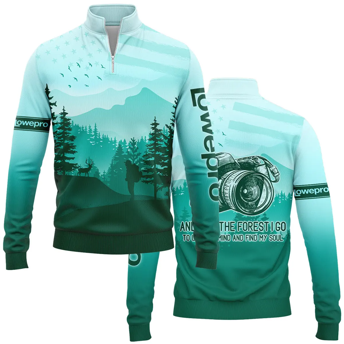 And Into The Forest I Go To Lose My Mind And Find My Soul Lowepro Photography Videography Apparel All Over Prints BL281024A1LP - Quarter-Zip Jacket