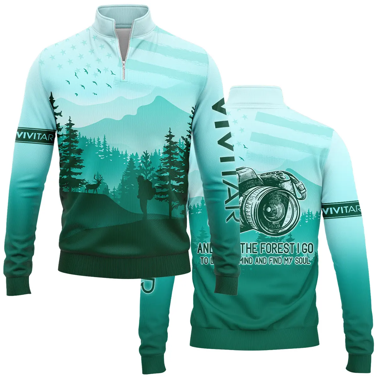 And Into The Forest I Go To Lose My Mind And Find My Soul Vivitar Photography Videography Apparel All Over Prints BL281024A1VVT - Quarter-Zip Jacket