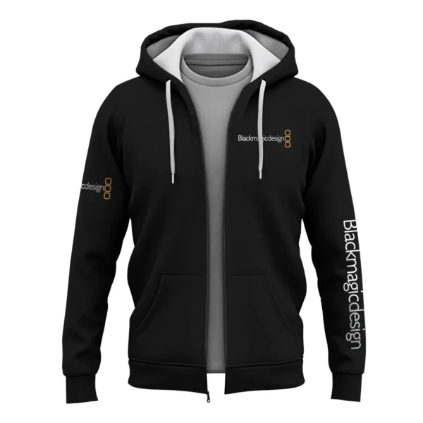 Blackmagic Design Photography Videography Exclusive Logo Zipper Hoodie BLPT231124A1BMD