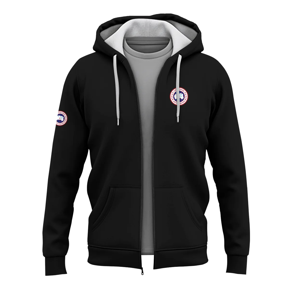 Canada Goose Outdoor Clothing Brand Exclusive Logo Zipper Hoodie BLBR291124A3CG