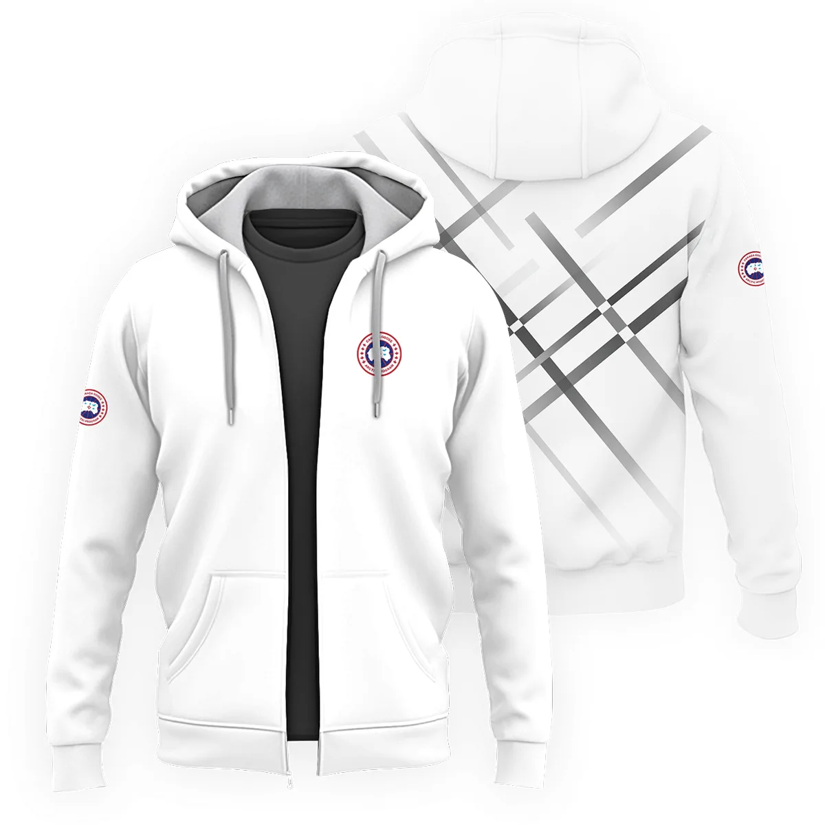Canada Goose Outdoor Clothing Brand Exclusive Logo Zipper Hoodie BLBR291124A4CG