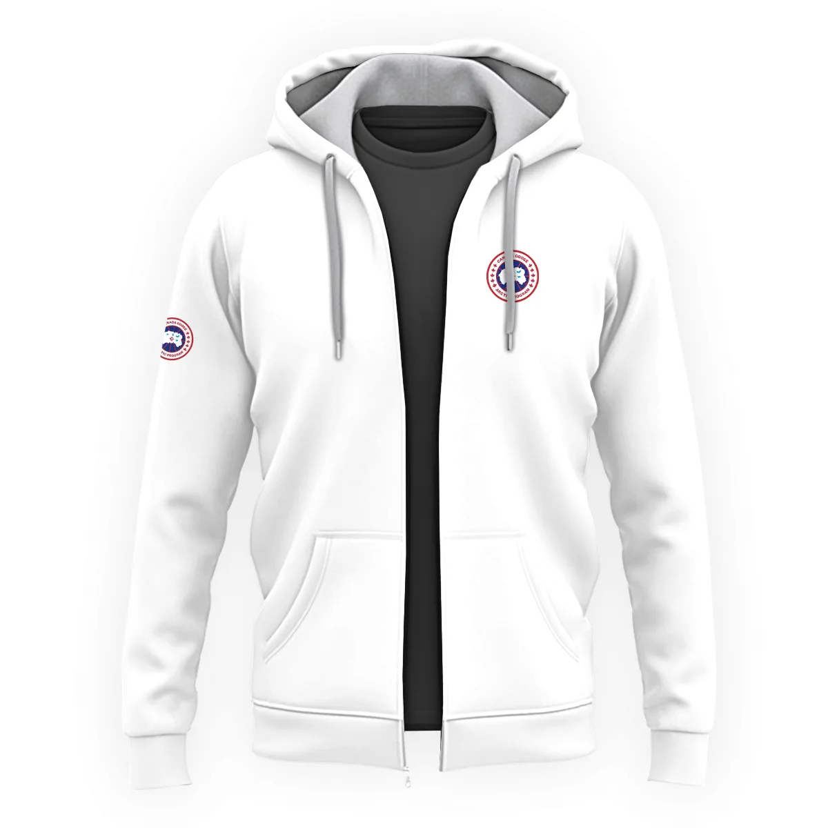 Canada Goose Outdoor Clothing Brand Exclusive Logo Zipper Hoodie BLBR291124A4CG