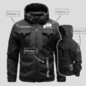 Phase One Photography Videography Exclusive Logo Outdoor Tactical Beetle Hooded Jacket With Pockets - BLPT131124A1PHOBHJ