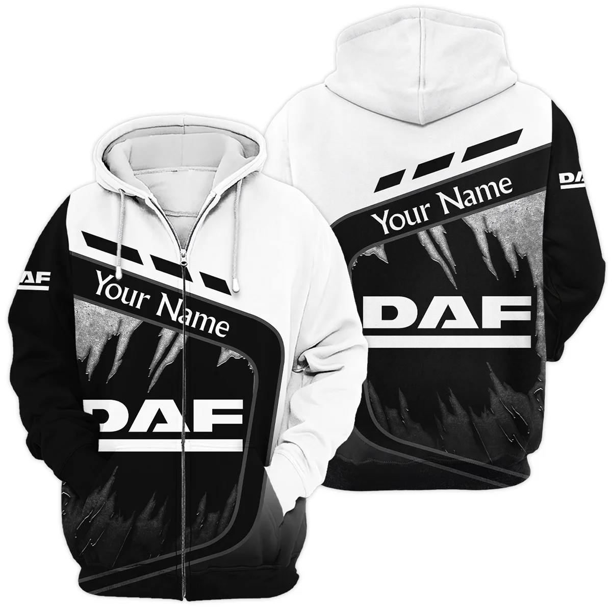 DAF Trucks Gift For Trucker Exclusive Logo Zipper Hoodie BLT21125DAFZHD