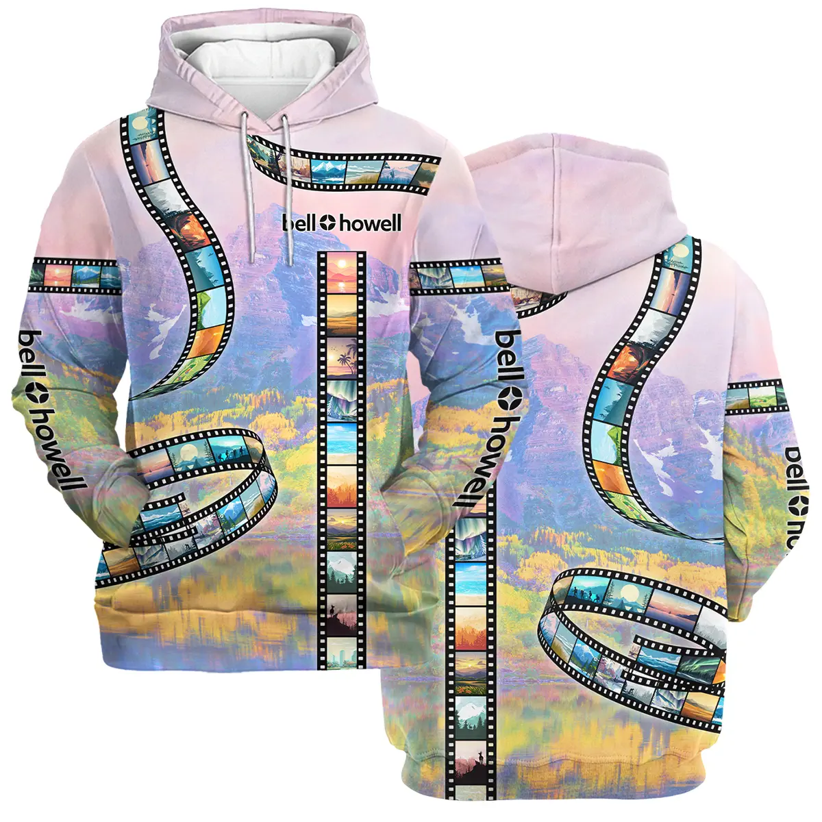 Film Reel Pattern Bell & Howell Photography Videography Apparel All Over Prints BL291024A1BH - Hoodie