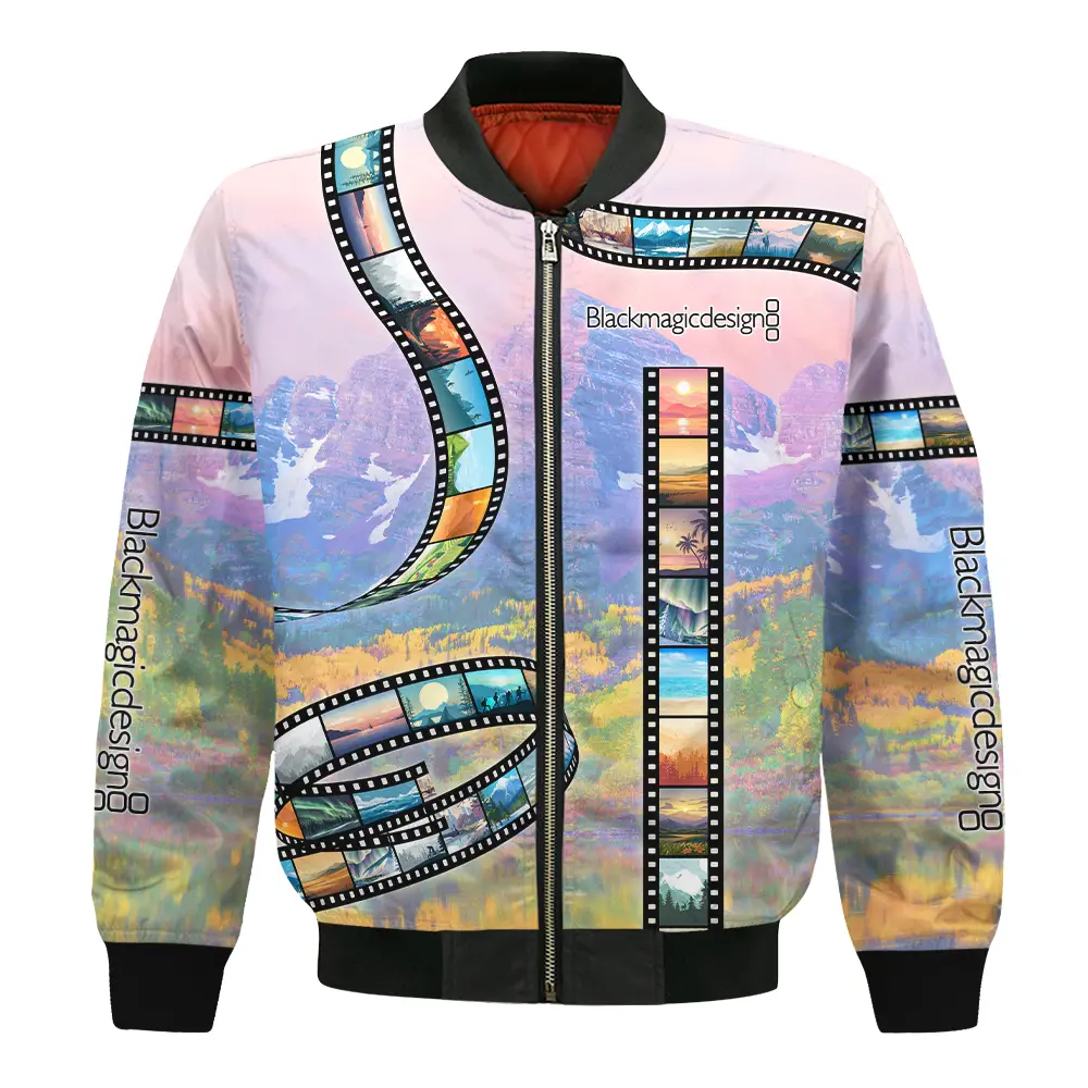 Film Reel Pattern Blackmagic Design Photography Videography Apparel All Over Prints BL291024A1BMD - Bomber