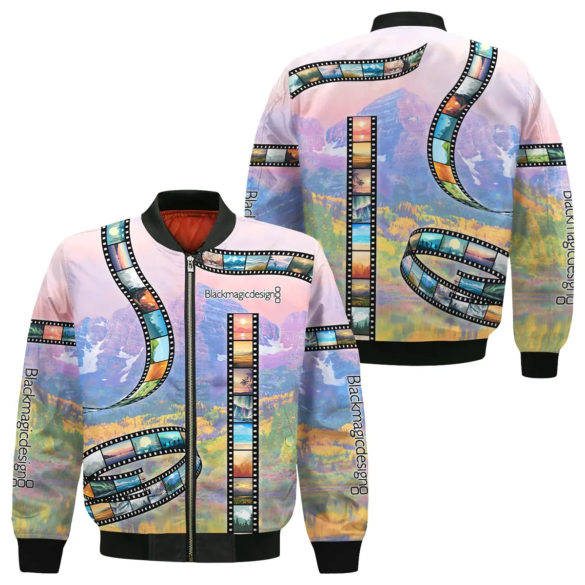 Film Reel Pattern Blackmagic Design Photography Videography Apparel All Over Prints BL291024A1BMD - Bomber