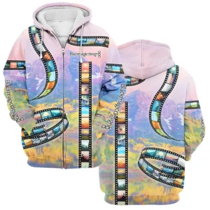 Film Reel Pattern Blackmagic Design Photography Videography Apparel All Over Prints BL291024A1BMD - Zipper Hoodie